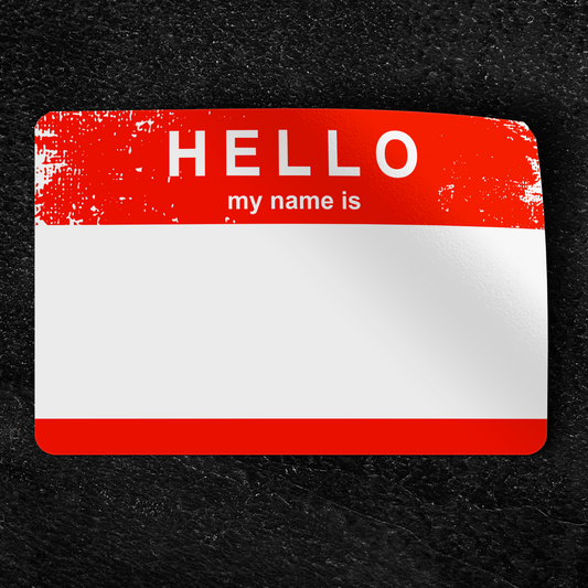 "Hello my name is" Sticker (Eggshell)